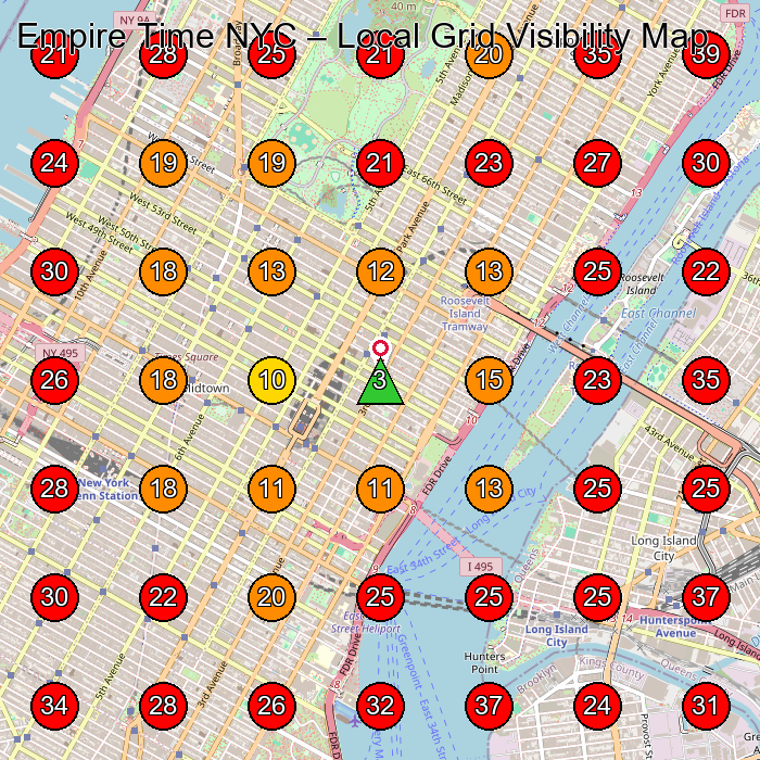 Empire Time NYC GeoGrid visibility map for Cell Phone Store in New York
